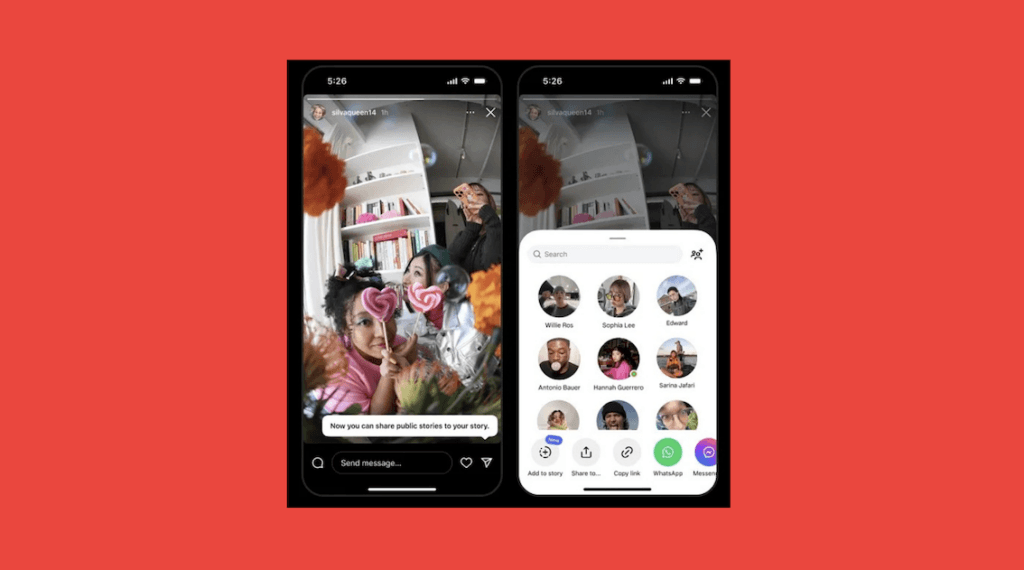Instagram lance le partage libre des Stories