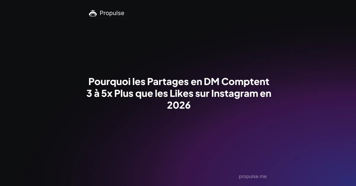 Pourquoi les Partages en DM Comptent 3 à 5x Plus que les Likes sur Instagram en 2026