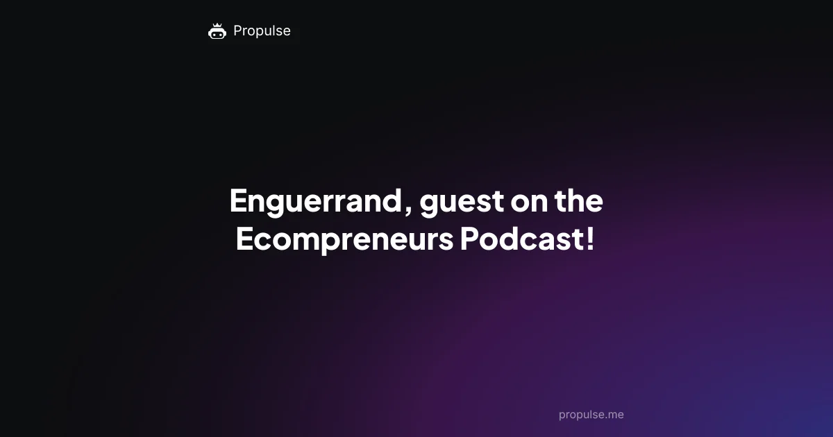 Enguerrand, guest on the Ecompreneurs Podcast!