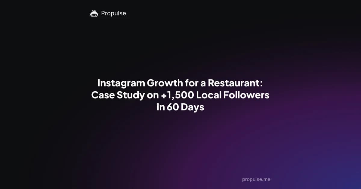 Instagram Growth for a Restaurant: Case Study on +1,500 Local Followers in 60 Days