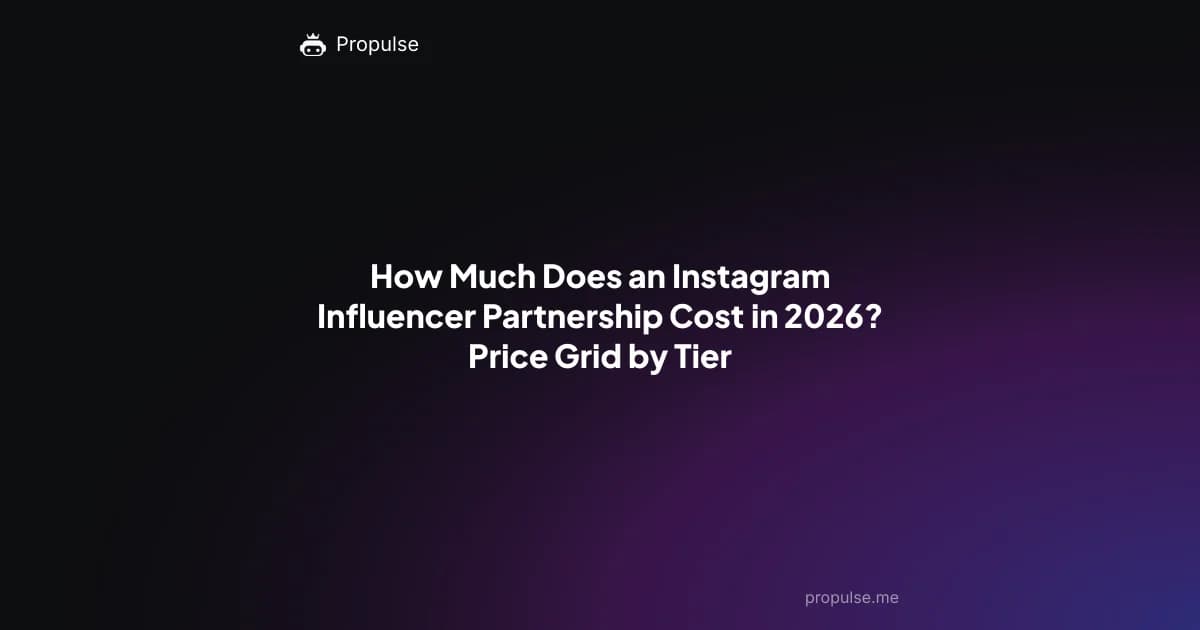How Much Does an Instagram Influencer Partnership Cost in 2026? Price Grid by Tier