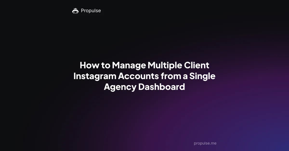 How to Manage Multiple Client Instagram Accounts from a Single Agency Dashboard