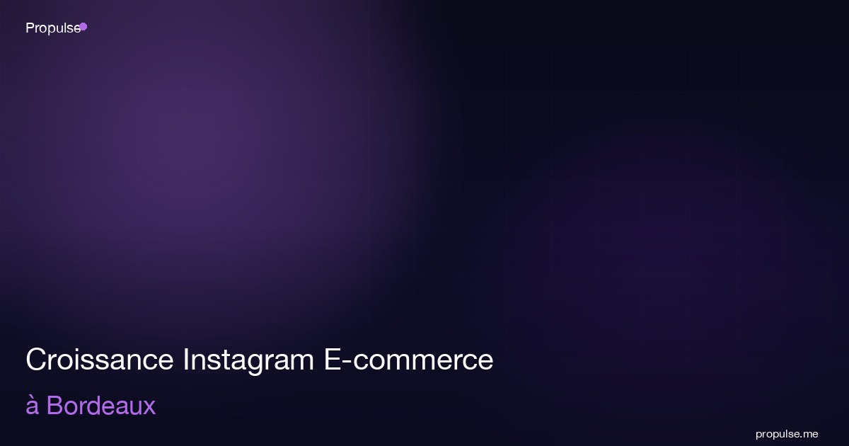 Croissance Instagram E-commerce à Bordeaux