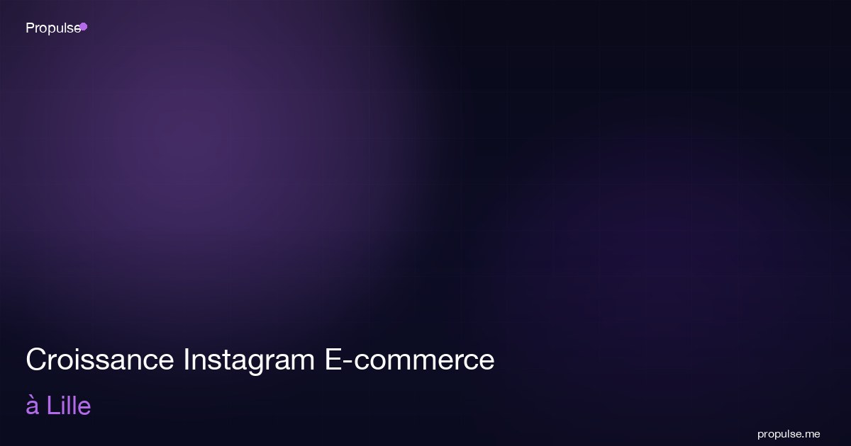 Croissance Instagram E-commerce à Lille