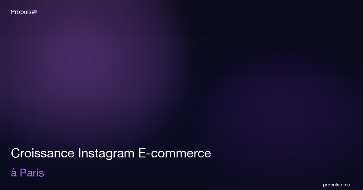 Croissance Instagram E-commerce à Paris