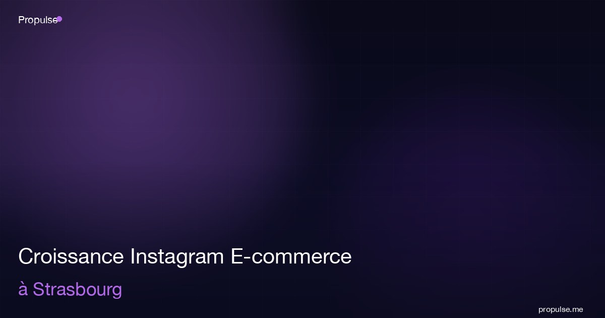 Croissance Instagram E-commerce à Strasbourg