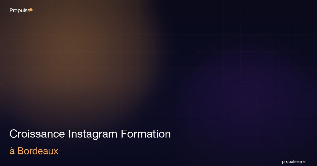 Croissance Instagram Formation à Bordeaux