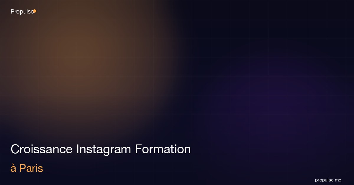 Croissance Instagram Formation à Paris