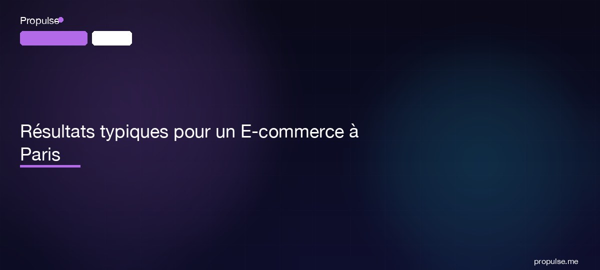 Résultats typiques pour un E-commerce à Paris