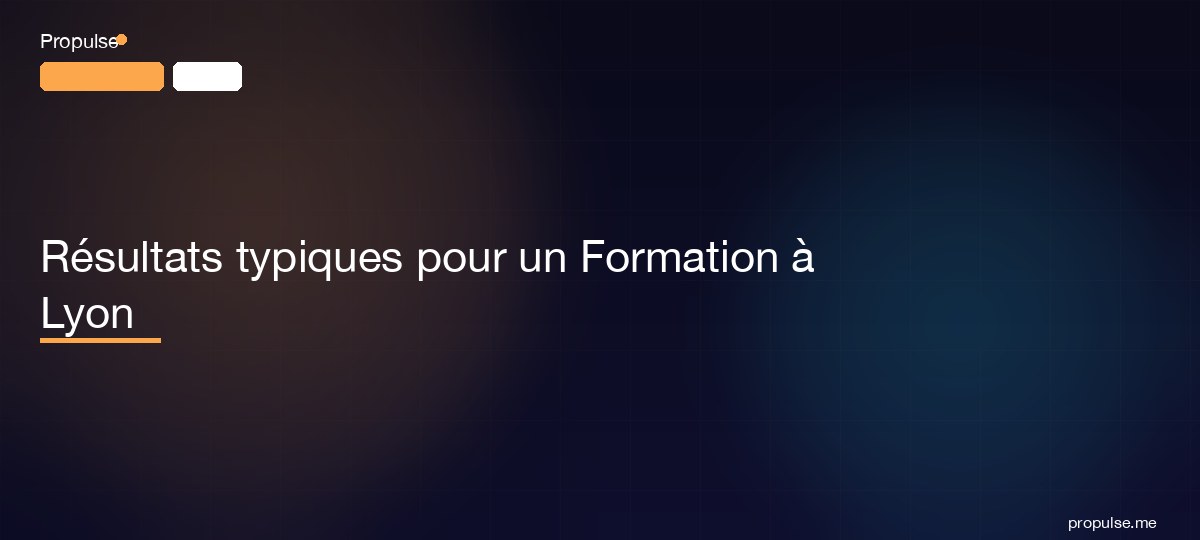 Résultats typiques pour un Formation à Lyon