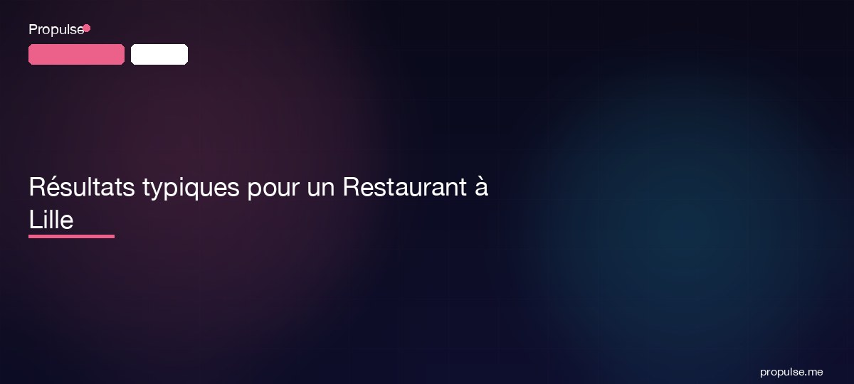 Résultats typiques pour un Restaurant à Lille
