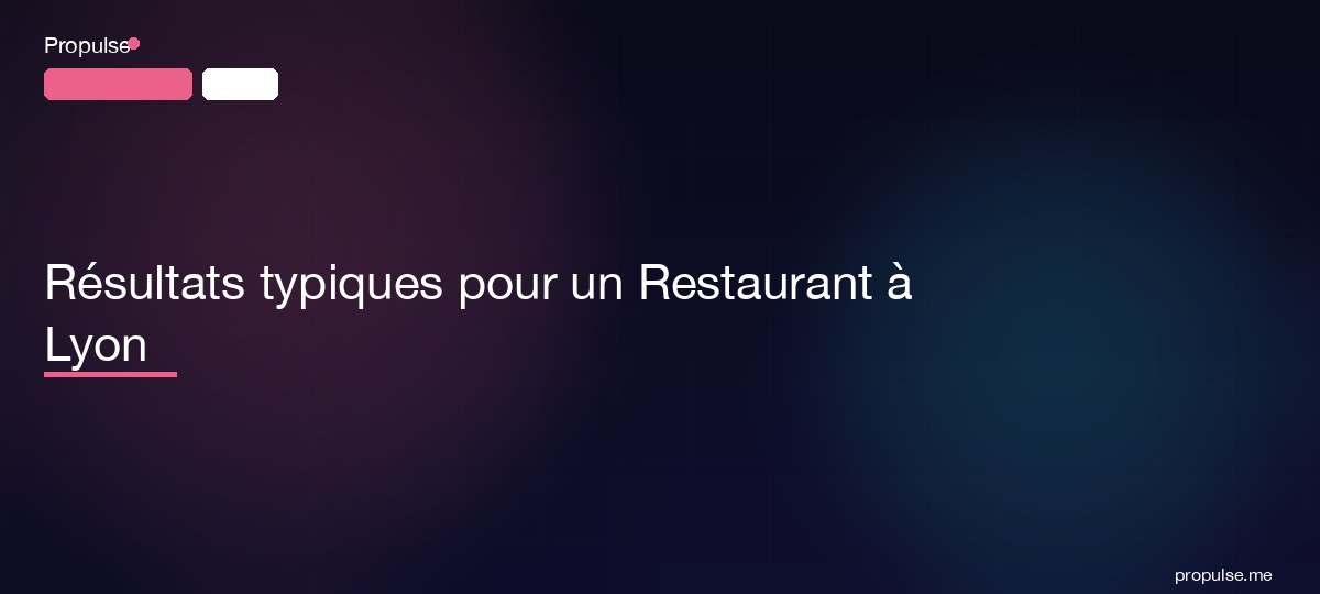 Résultats typiques pour un Restaurant à Lyon