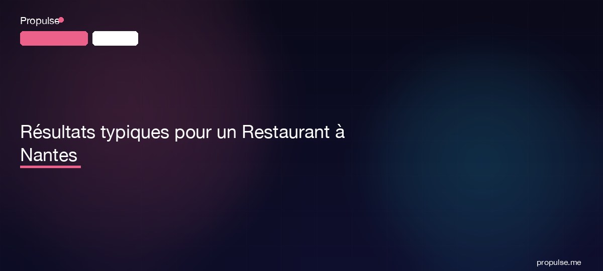Résultats typiques pour un Restaurant à Nantes