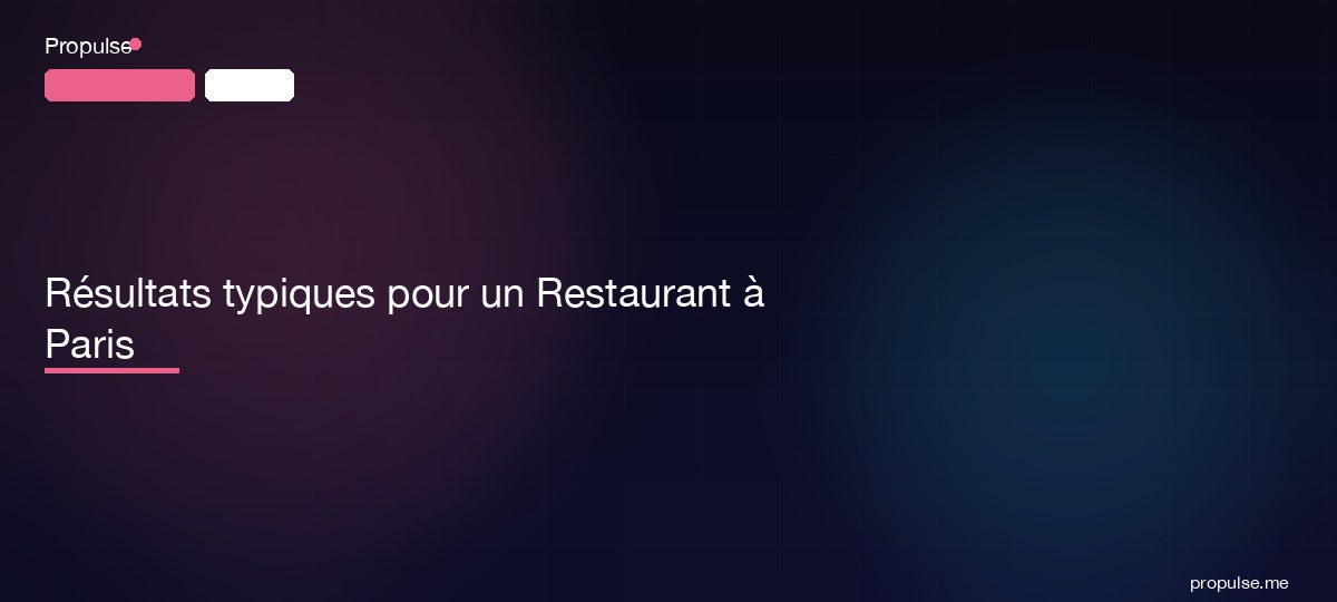 Résultats typiques pour un Restaurant à Paris