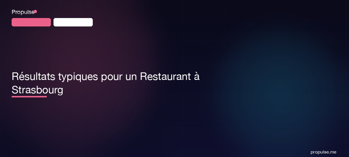 Résultats typiques pour un Restaurant à Strasbourg
